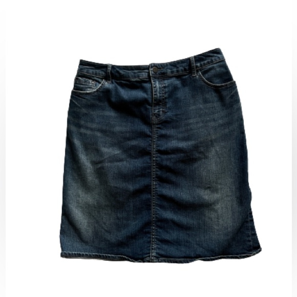 Anthropologie Pilcro and The Letterpress Midi Denim Skirt Size 29